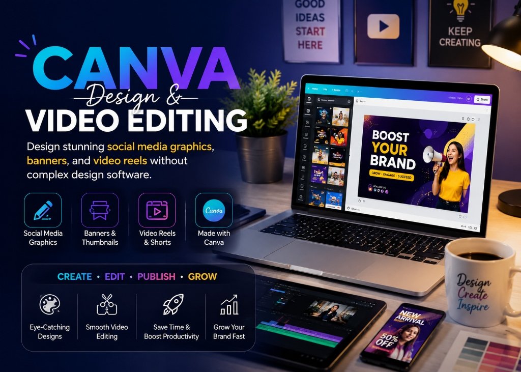 CANVA Design & Video Editing Course Banner